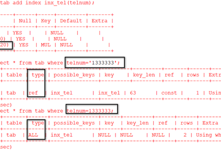 MySQL不走索引的情况(开发规范)-MySQL学习笔记